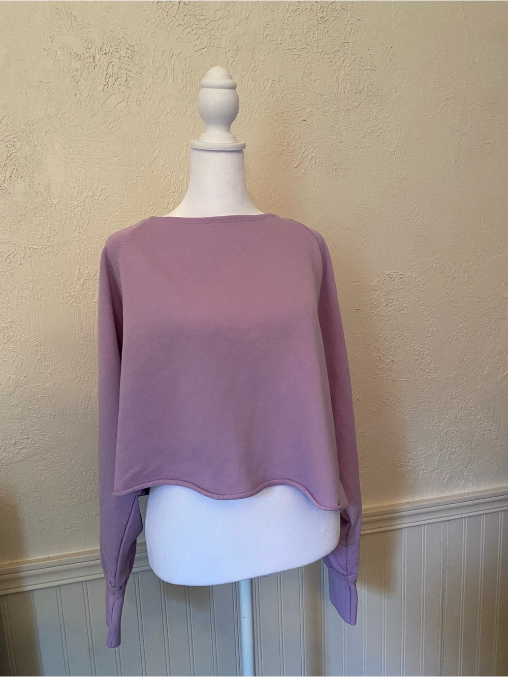 JoyLab Lilac Cropped Long-Sleeve Sweatshirt